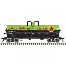 11,000-Gallon Tank Car No Platform - Ready to Run - Master(R) -- Dow Canada CGTX 55213 (green, black, red, Chlorine)