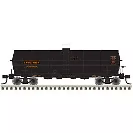 11,000-Gallon Tank Car No Platform - Ready to Run - Master(R) -- Tidewater Associated TWOX #4004 (black, yellow)