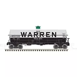 11,000-Gallon Tank Car No Platform - Ready to Run - Master(R) -- Warren WRNX 10440 (gray, black, green, Billboard Lettering)