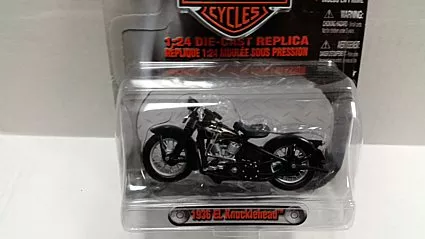 1936 HD, EL Knucklhead Motorcycle, 1/24 Scale, Collection Item