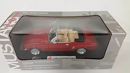 1965 Ford Mustang Convertible, 1/24 Scale, Red, Collection Item