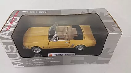 1965 Ford Mustang Convertible, 1/24 Scale, Yellow, Collection Item