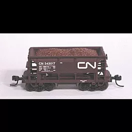 25' 70-Ton Ore Car - Ready-to-Run -- Canadian National #343027 (Boxcar Red, white)