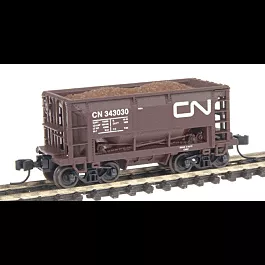 25' 70-Ton Ore Car - Ready-to-Run -- Canadian National #343030 (Boxcar Red, white)