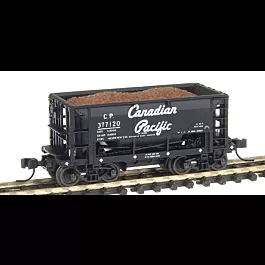 25' 70-Ton Ore Car - Ready-to-Run -- Canadian Pacific #377120 (black, white "Script Herald")