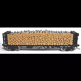 42' Pulpwood Flatcar - Assembled -- Atlantic Coast Line #70218 (black, white)