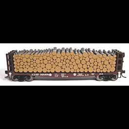 42' Pulpwood Flatcar - Assembled -- Santa Fe #92998 (Mineral Red, white)