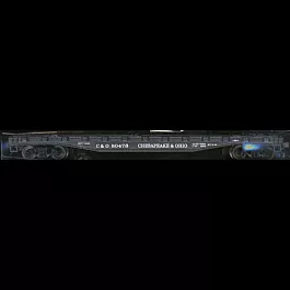 50' Flatcar w/Stakes -- Chesapeake & Ohio #80481 (black, white)