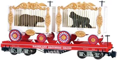 Bachmann 98381 Circus Flat Car with Bear & Gorilla Wagons