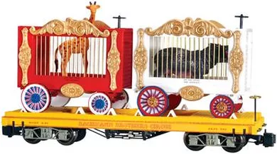 Bachmann 98382 Circus Flat Car with Giraffe & Hippo Wagons
