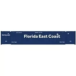 CIMC 53' Cargo Container 3-Pack - Ready to Run - Master(R) -- Florida East Coast #669296, 669299, 669300 (Set #1; blue, Large Lettering)