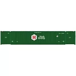 CIMC 53' Cargo Container 3-Pack - Ready to Run - Master(R) -- Hub Group UPHU Set 4 (249228, 249249, 249360, green, white, UP)