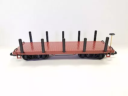 Hartland 01004 Flat Car, Undecorated, Box Car Red