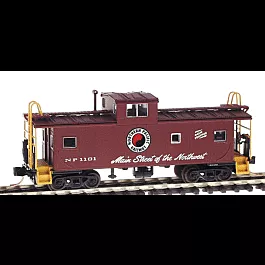 International Standard Cupola Caboose - Micro-Trains Couplers -- Northern Pacific (Boxcar Red, white, black) #1101
