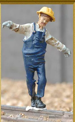 Just Plain Folks JPF 2020 Construction Worker Walking, Balancing Himself
