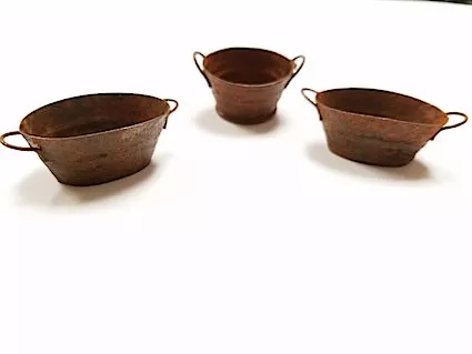 Just Plain Folks JPF 537 3 Rusty Tubs (2 large, 1 small)