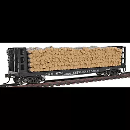MasterLine(TM) 42' Pulpwood Flatcar -- Chesapeake & Ohio #81750 (black, white)