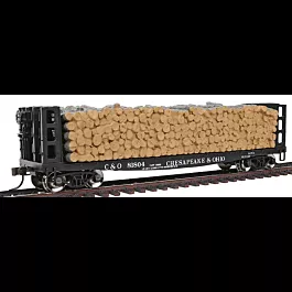 MasterLine(TM) 42' Pulpwood Flatcar -- Chesapeake & Ohio #81804 (black, white)