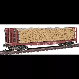 MasterLine(TM) 42' Pulpwood Flatcar -- Gulf, Mobile & Ohio #4018 (brown, white)