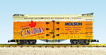 Molson Canadian Beer Simulated Wood Reefer – Yellow/Orange
