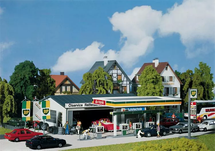 "Petrol station with service bay