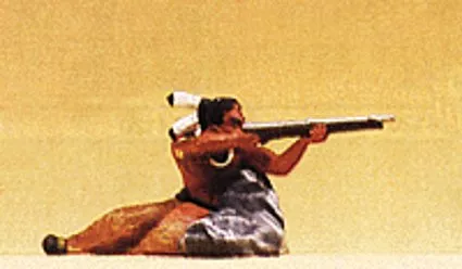 Preiser 54617 Warrior, Firing Rifle from Behind Rock, Collection Item