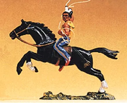 Preiser 54652 Mounted Indian Warrior Swinging Rope, Collection Item