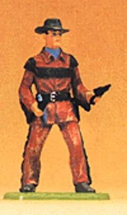 Preiser 54802 Standing Cowboy w/Drawn Pistols, Collection Item