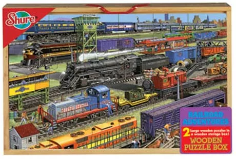 Railroad AdventurePuzzles (2) in Jumbo Wood Box