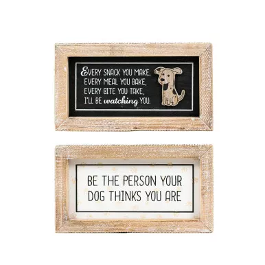 "Snack/Dog"Wood Sign