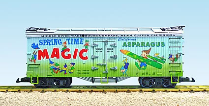 Spring Time Asparagus Simulated Wood Reefer - Blue/Green