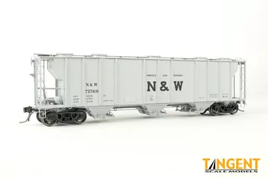 Tangent Scale Models 35013-10 - Pullman-Standard PS-2 3215CuFt Covered Hopper Norfolk & Western (NW) 71585 - HO Scale