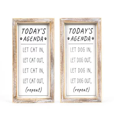 "Today's Agenda" Wood Sign