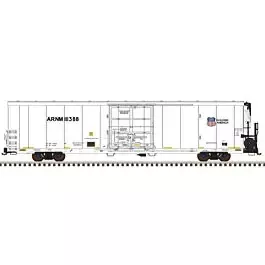 TrinityRail(R) 64' Modern Reefer - Ready to Run - Master(R) -- Union Pacific ARMN #111388 (white, black; Yellow Conspicuity Stripes)
