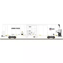 TrinityRail(R) 64' Modern Reefer - Ready to Run - Master(R) -- Union Pacific ARMN #111499 (white, black; Yellow Conspicuity Stripes)
