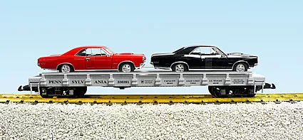 USA Trains PRR Auto Flatcar - w/Pontiac GTO (2)
