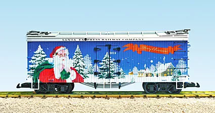 USA TRAINS R13032 2014 Christmas Reefer -Blue/Silver