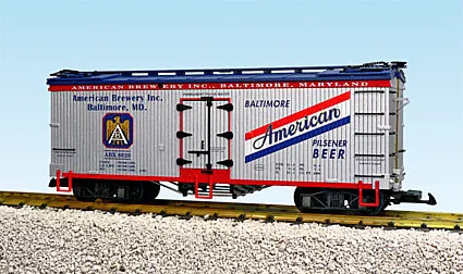 USA Trains R16418 American Brewery, Silver / Blue