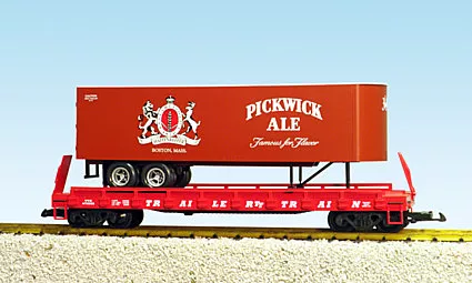 USA Trains R17036 Pickwick Ale Piggyback Flat Car w/Trailer