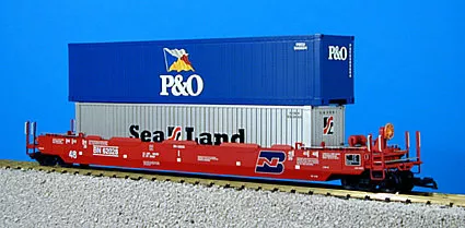 USA Trains R17106 Burlington Northern with 2 Containers #1 Intermodal Container Car