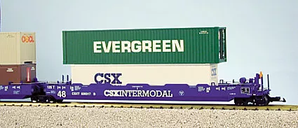 USA Trains R17157 CSX Intermodal 5 Unit Articulated Set (no containers)