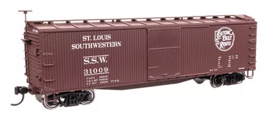 Walthers Mainline 910-40204 - 40' Double Sheathed Wood Boxcar Cotton Belt St. Louis Southwestern (SSW) 32029 - HO Scale