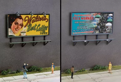 Walthers SceneMaster 949-4253 - Wall-Mounted Billboard pkg(3) - HO Scale