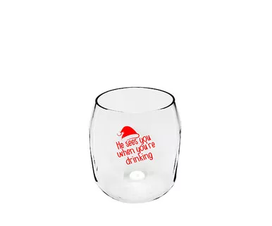ZEE'S CREATIONS - Santa Sees EverDrinkwareWine Tumbler (ED1001-XM4)