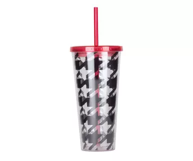 ZEE'S CREATIONS - Thirzt 2 Go Tumbler W/ Lid & Straw - Houndstooth (AC3009)